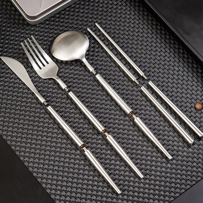 Stainless steel carrying cutlery set