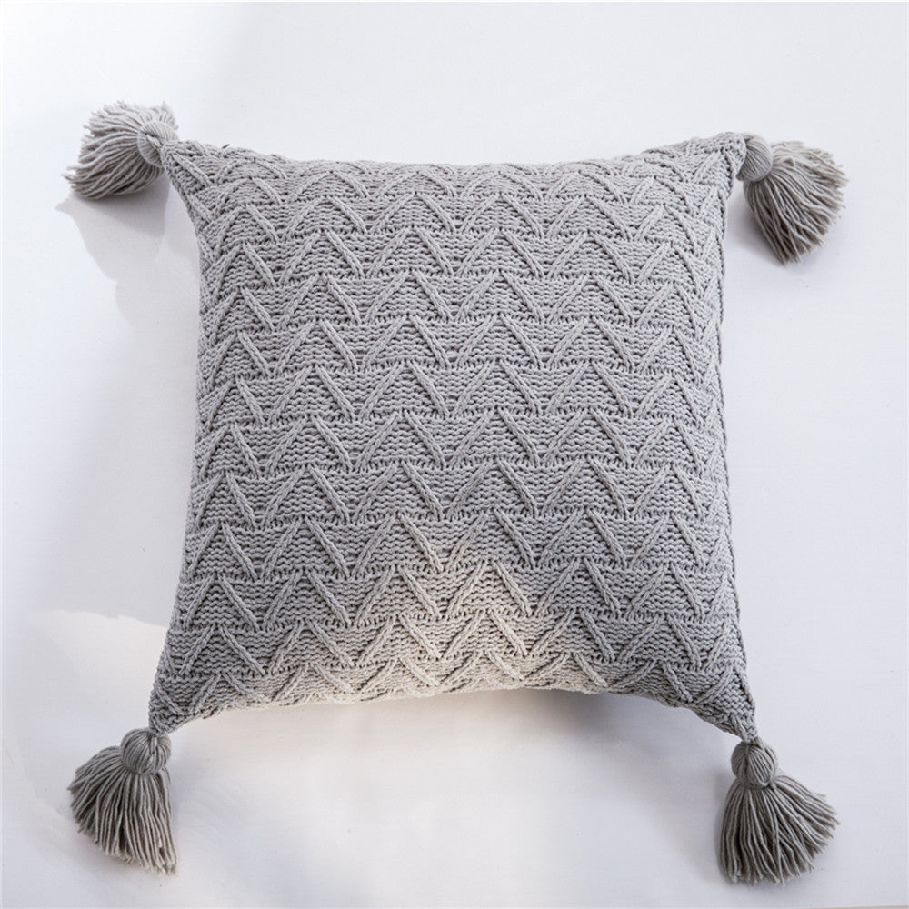 Lined chenille knit cushion cover