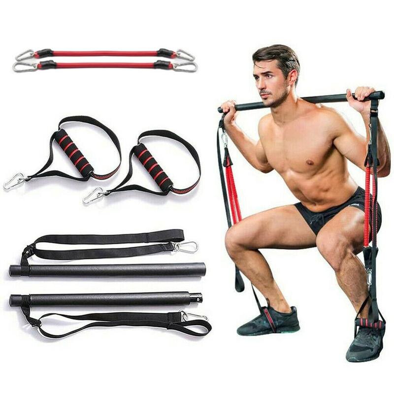 Pilates Bar Set with Resistance Bands, Portable Home Gym Training Equipment, Perfect Stretched Fusion Exercise Bar and Bands.