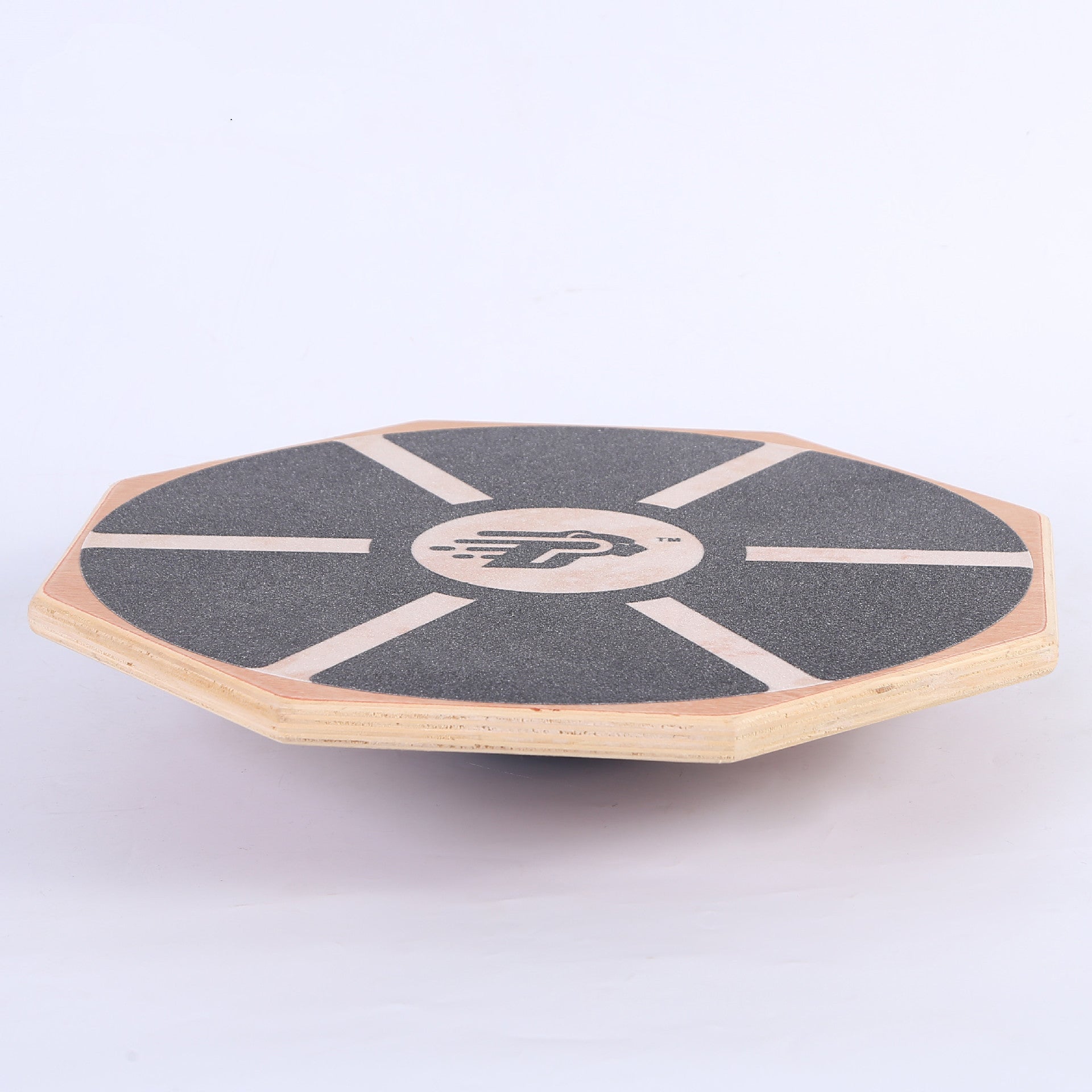 Wooden octagon balance training board with rotating board, workout balance training sport, yoga fitness tool