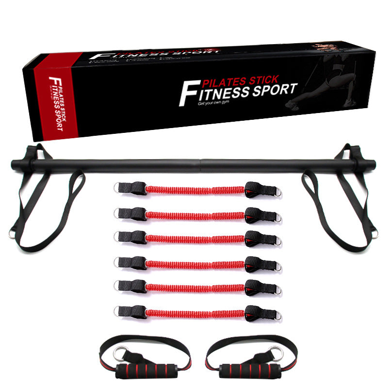 Pilates Bar Set with Resistance Bands, Portable Home Gym Training Equipment, Perfect Stretched Fusion Exercise Bar and Bands.