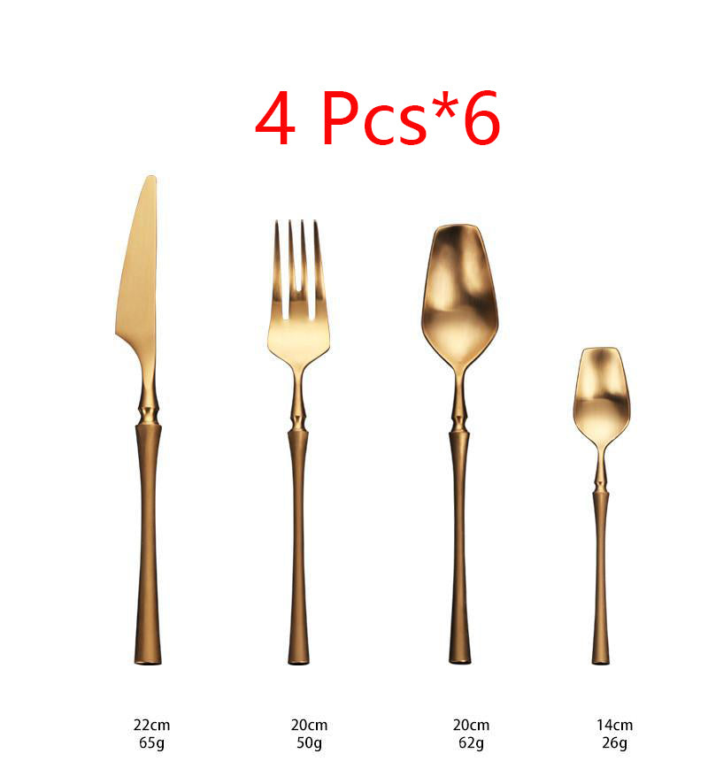 Four-piece stainless steel cutlery spoon