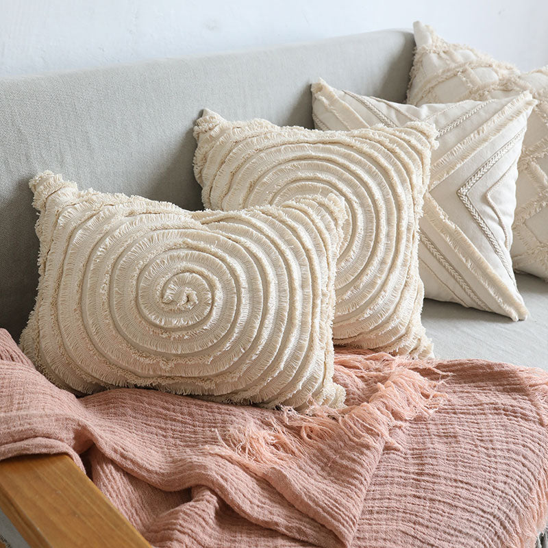 Original modern simple natural style sofa bedroom cotton bud cushion waist cushion square cushion cover