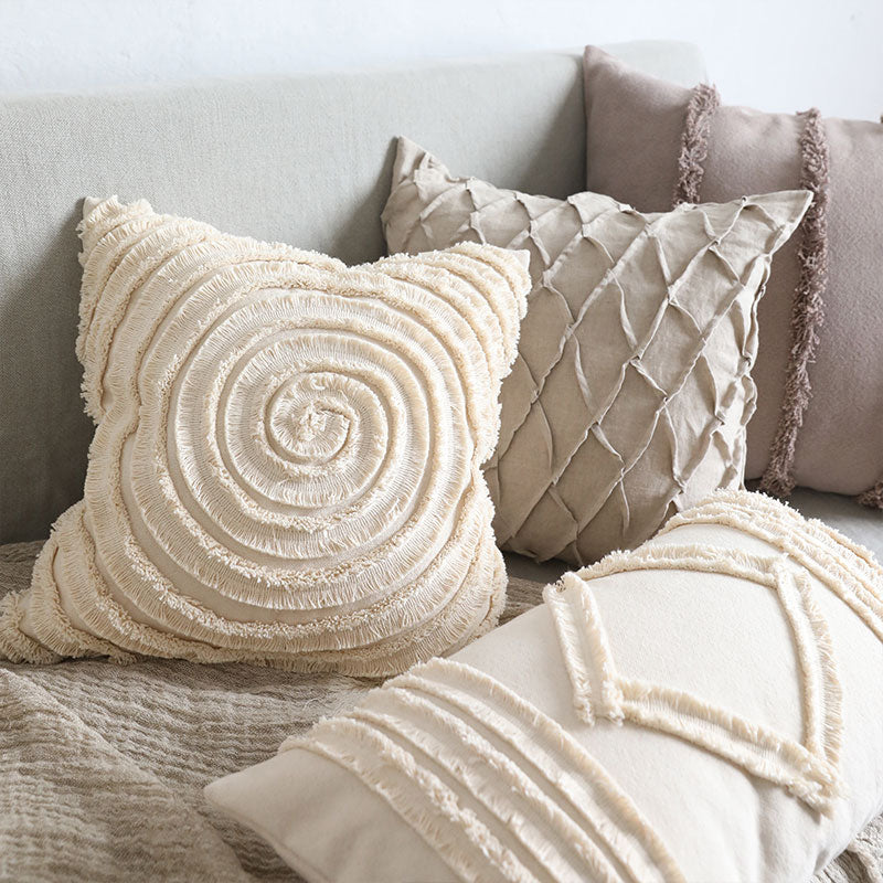 Originaler moderner einfacher natürlicher Stil Sofa Schlafzimmer Baumwoll-Knospen-Kissen Taillenkissen Quadratischer Kissenbezug
