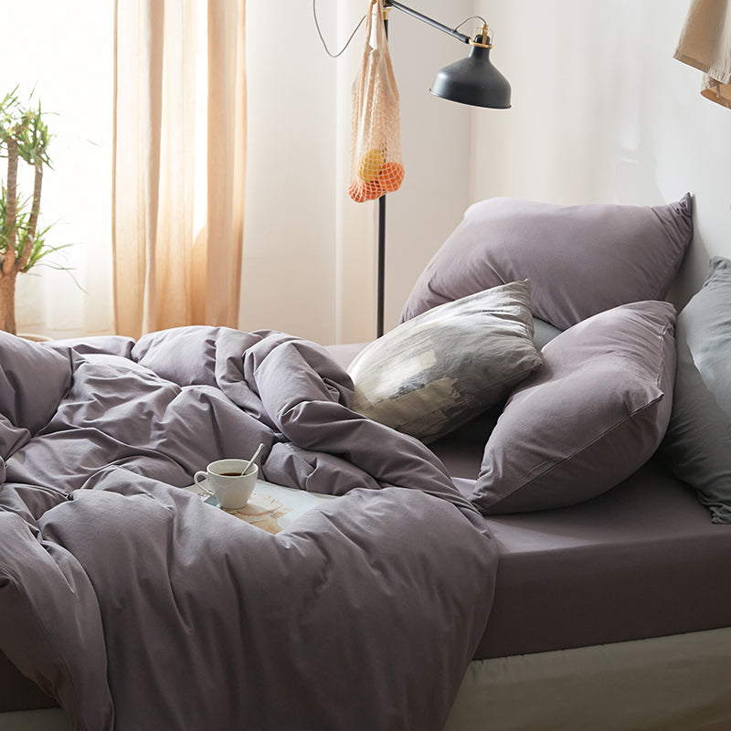 Pure cotton bed linen with denim colors
