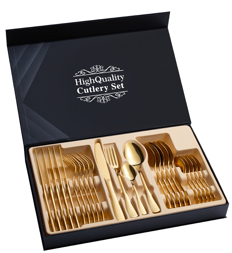 Stainless steel cutlery set 24 pieces gift cutlery steak cutlery gift box