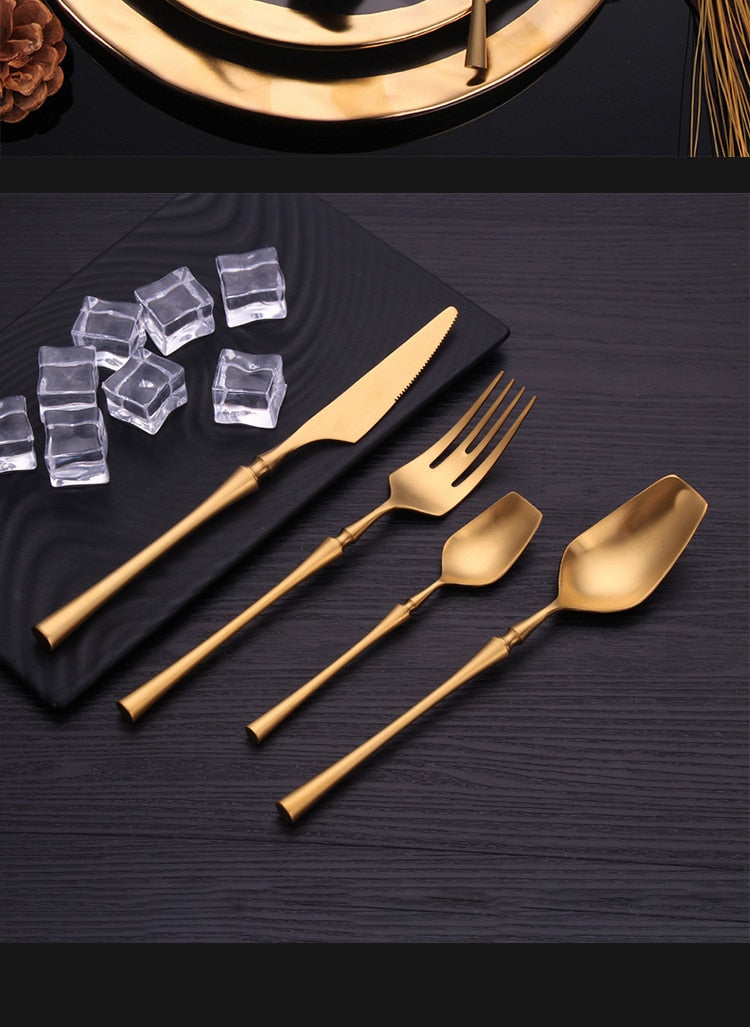 Four-piece stainless steel cutlery spoon