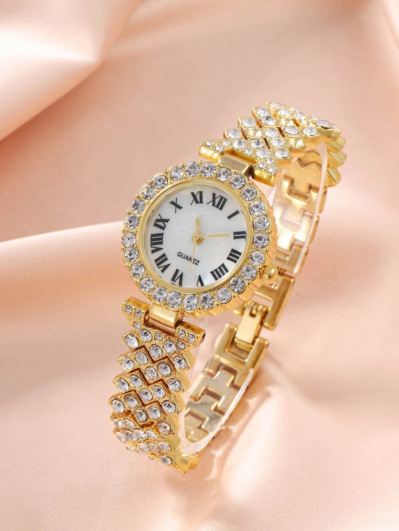 Damenmodische Armbanduhr Geschenk - Voll Diamant Vielseitige Hochwertige Quarzuhr