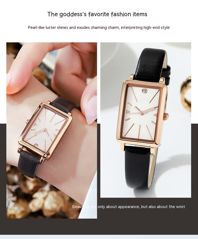 Retro style women's watch with a small square dial