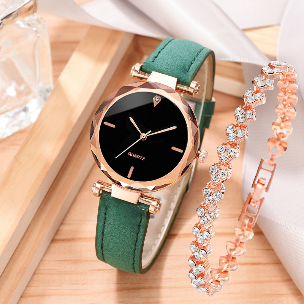 Armbanduhr mit schlichtem Design, Quarzuhr mit Armband-Suite