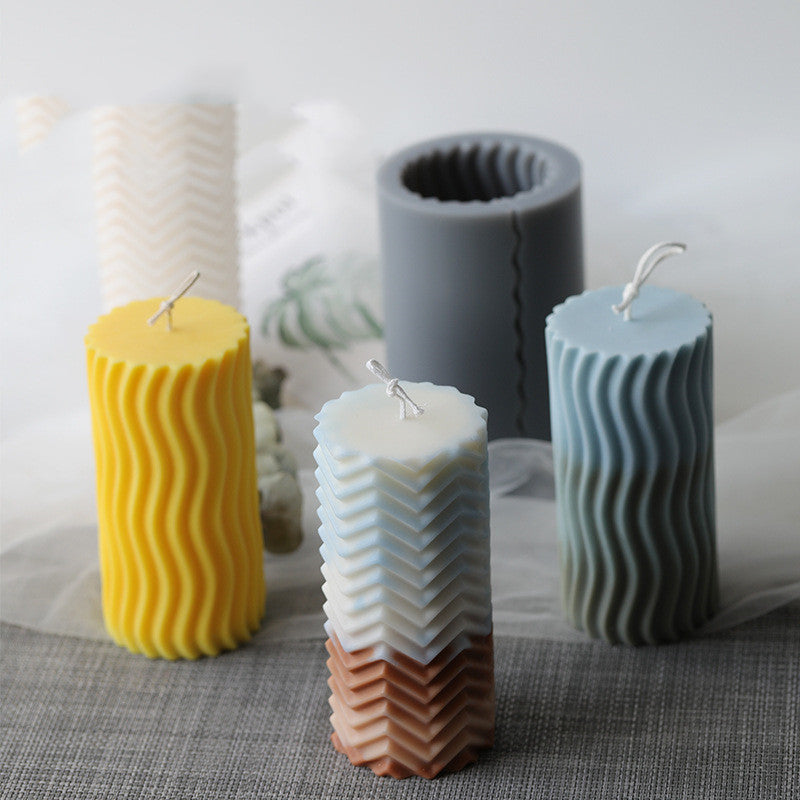 Different cylindrical candle shapes