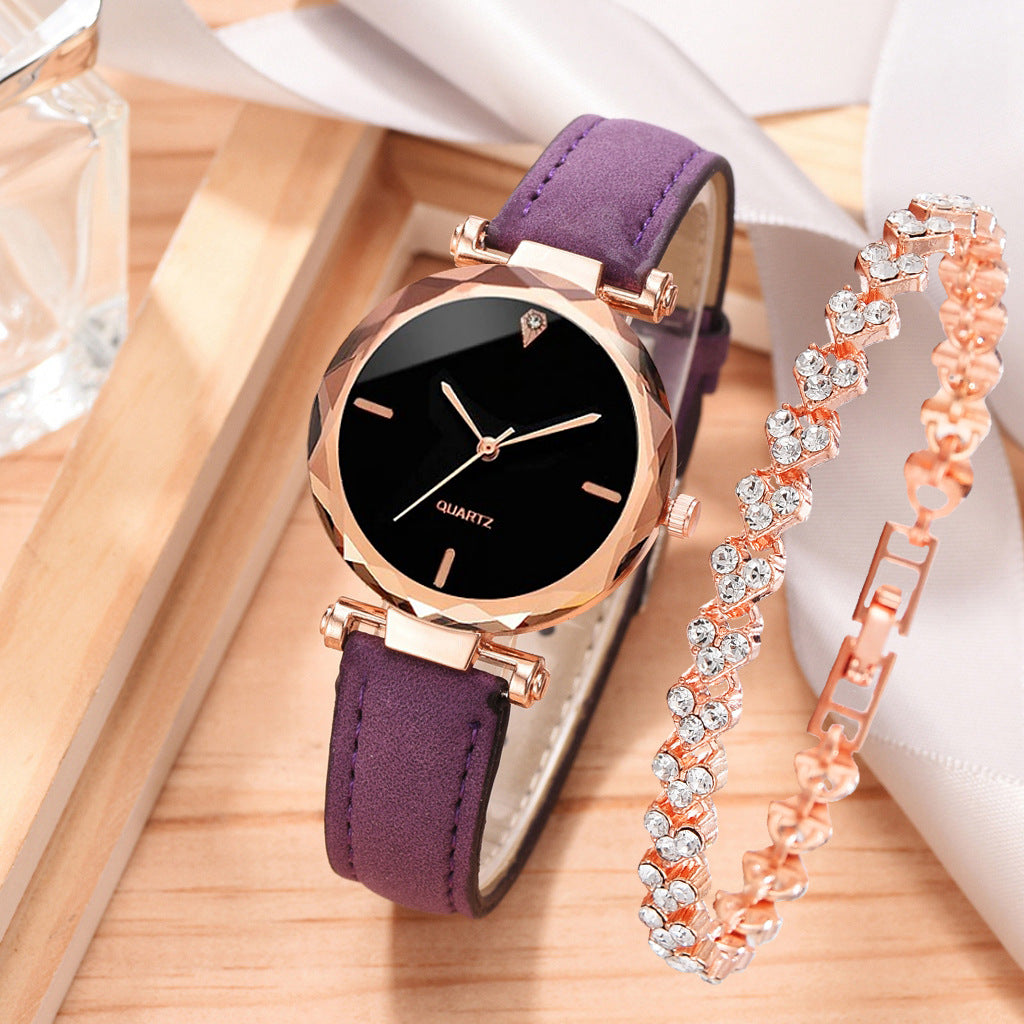 Simple design wristwatch, quartz watch with bracelet suite