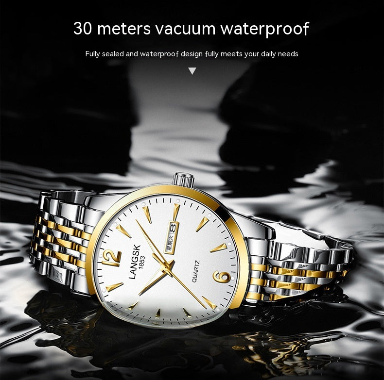 Waterproof luminous men's watch