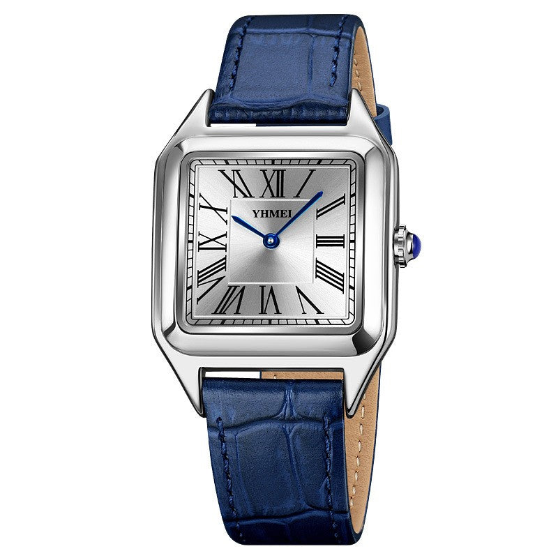 Women's watch with leather strap and quartz movement