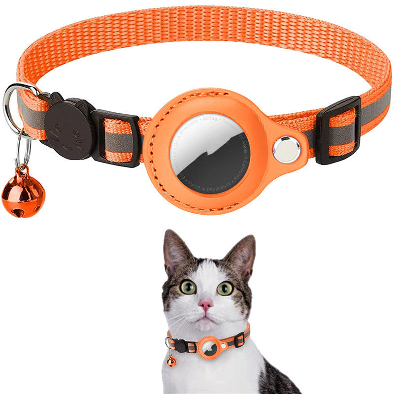 Reflektierendes Halsband Wasserdichte Halterung für Airtag Air Tag Airtags Schutzhülle für Katze Hund Kätzchen Welpe Nylon-Halsband
