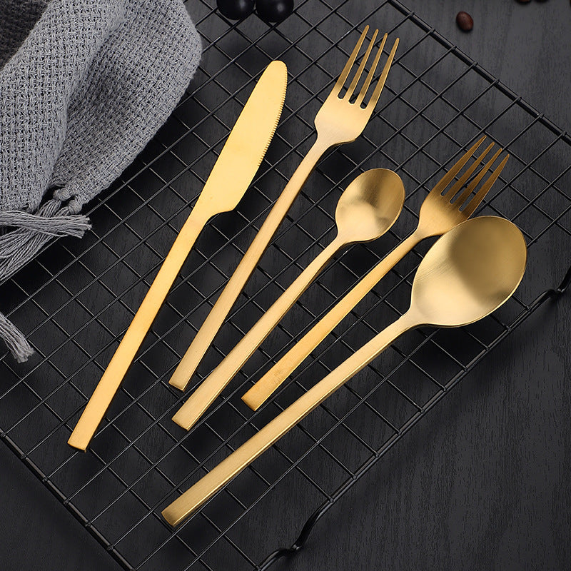 Stainless steel cutlery set with a matt finish, thick wall