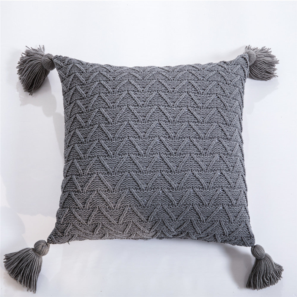 Lined chenille knit cushion cover