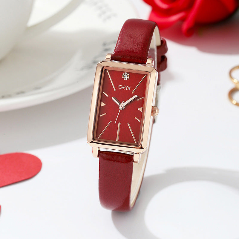 Retro style women's watch with a small square dial