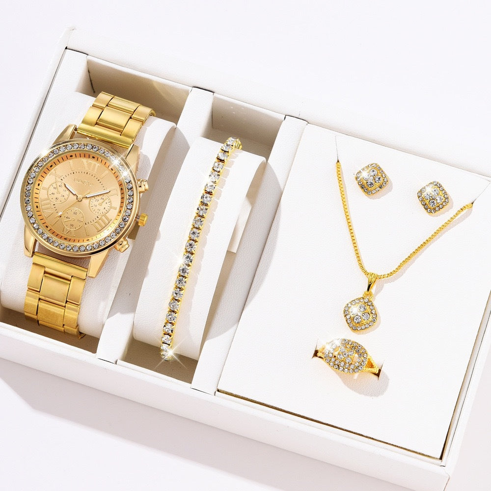 Luxury all-match diamond large rhinestone women's gift box set