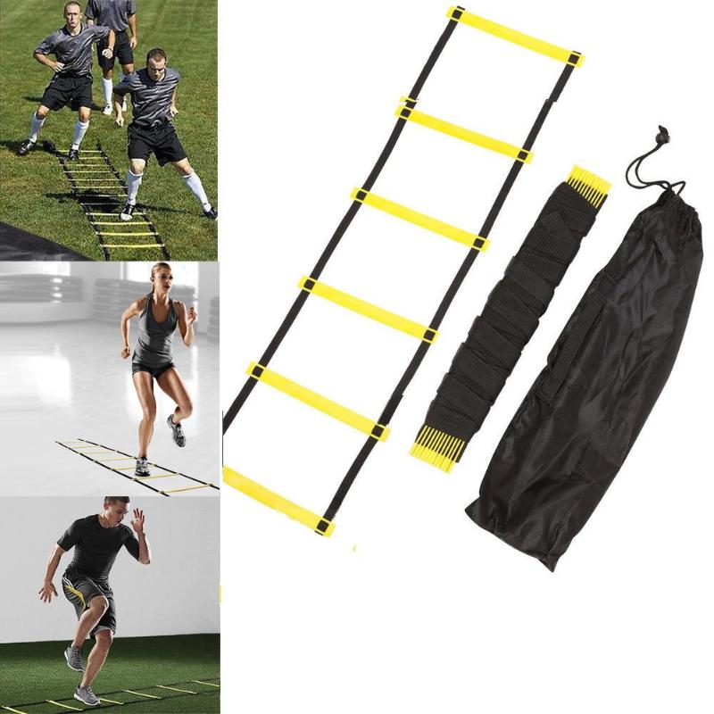 Fußball-Soccer-Agilitätstrainingsleitern mit Geschwindigkeitsskalen, Stufen aus Nylonriemen, Fitnessausrüstung