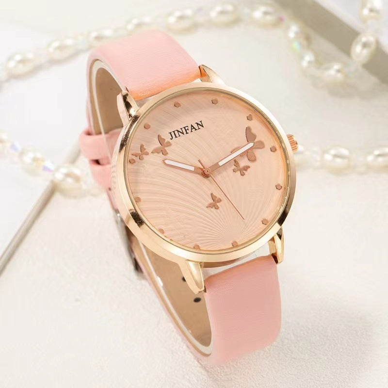 Fashionable Quartz Watch with Cute Butterfly Design for Students"