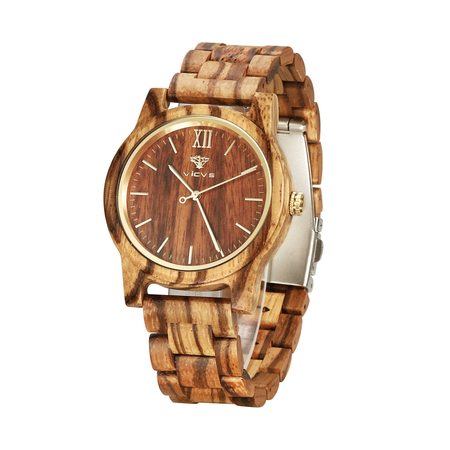 Wooden quartz watch - Zebra fashion