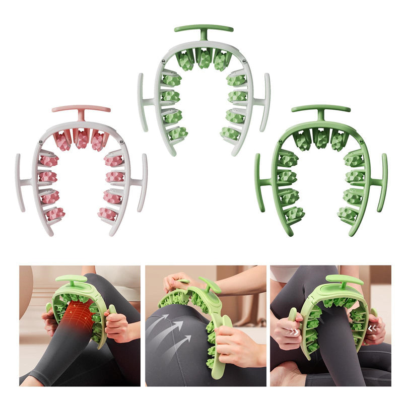 Multifunctional Manual Round Massage Roller for Fitness Waist Glutes Leg Handle Stove Pipe Thigh Detachable Massage Gym Tool Beauty Health