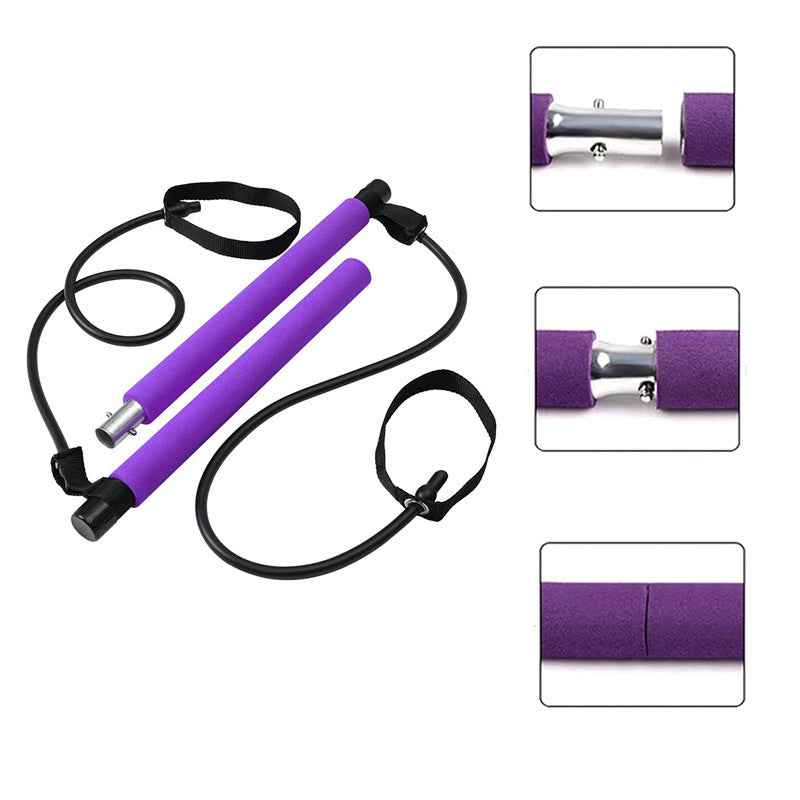 Fitness Yoga Pilates Bar Portable Gym Accessories Elastic Bodybuilding Resistance Bands for Home Training Equipment