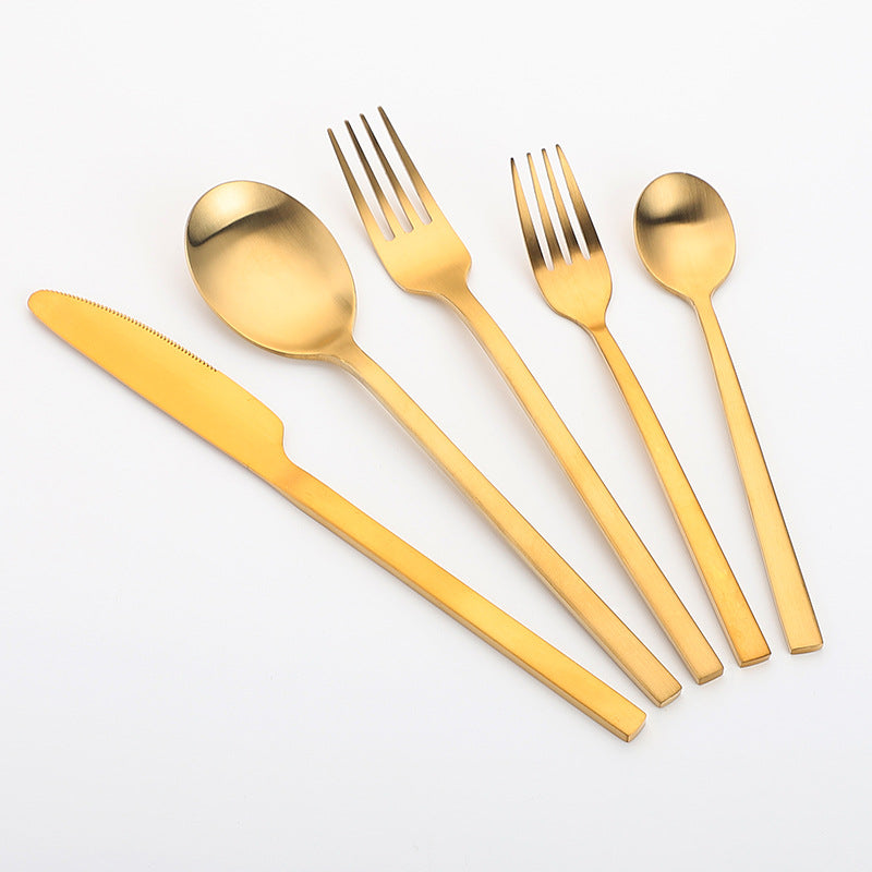 Stainless steel cutlery set with a matt finish, thick wall
