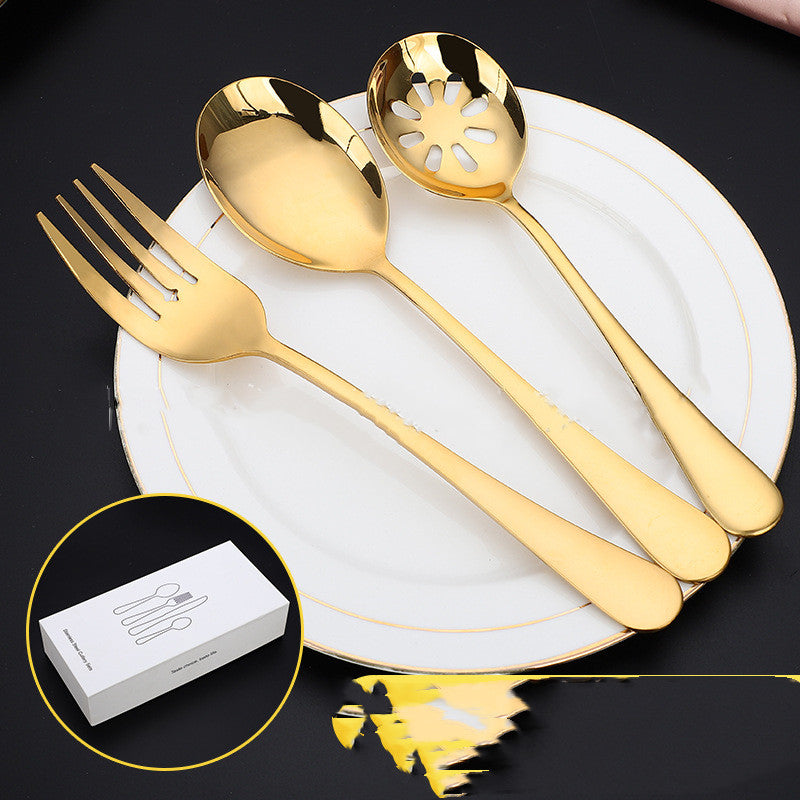 American Station 45 Piece Western Style Gold Cutlery Set.