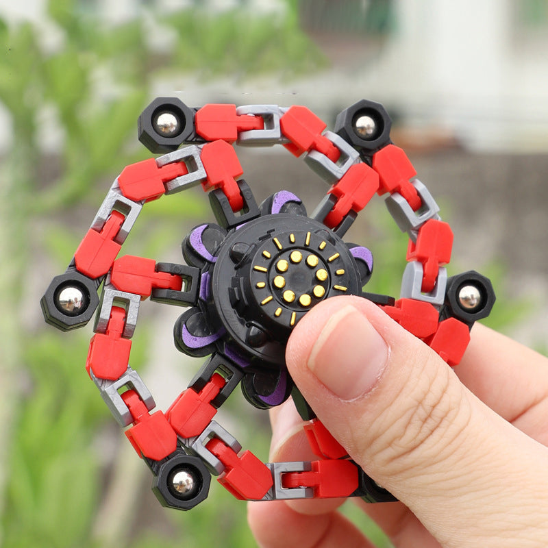 Verformte Fidget Spinner Ketten Spielzeuge für Kinder, Stressabbau Hand Spinner Belüftungsspielzeug für Erwachsene Stressabbau Sensorisches Gyro-Geschenk