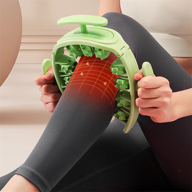 Multifunctional Manual Round Massage Roller for Fitness Waist Glutes Leg Handle Stove Pipe Thigh Detachable Massage Gym Tool Beauty Health