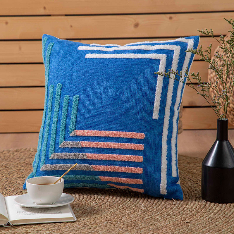 Simple embroidered throw pillow cover