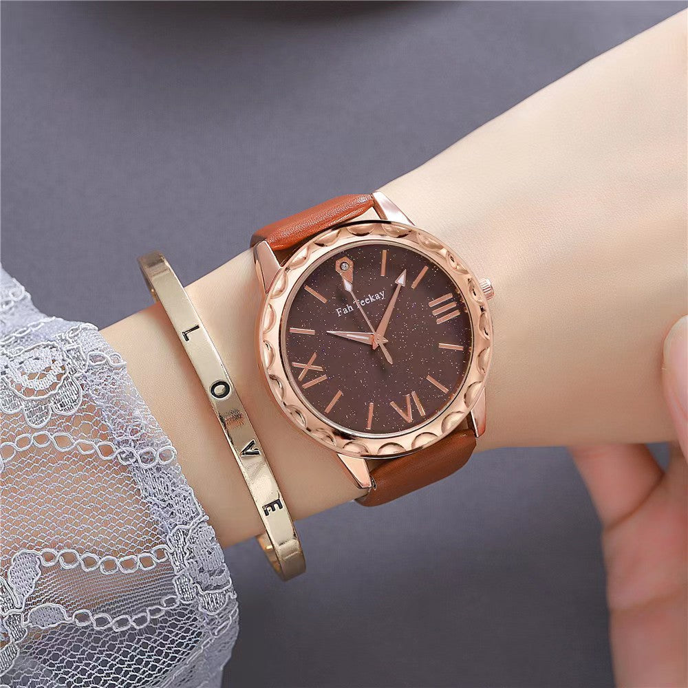 Glitter Simple Fashion Watch, All-Rounder Belt Watch for Women, Gift Box Set, Quartz Watch on Wrist
