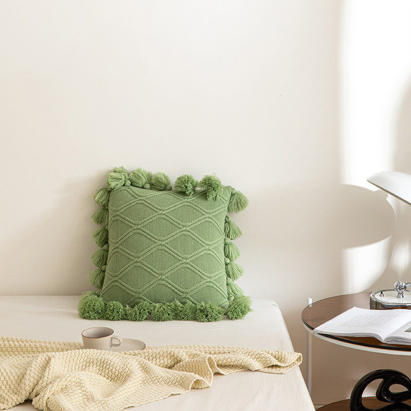 Tassel Knitted Throw Pillow Car Sofa Chair Cushion