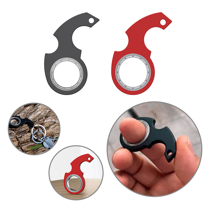 Creative Fidget Spinner Toy Keychain: Hand spinner as anti-stress toy for stress reduction, finger spinner keychain with bottle opener, children's toy.