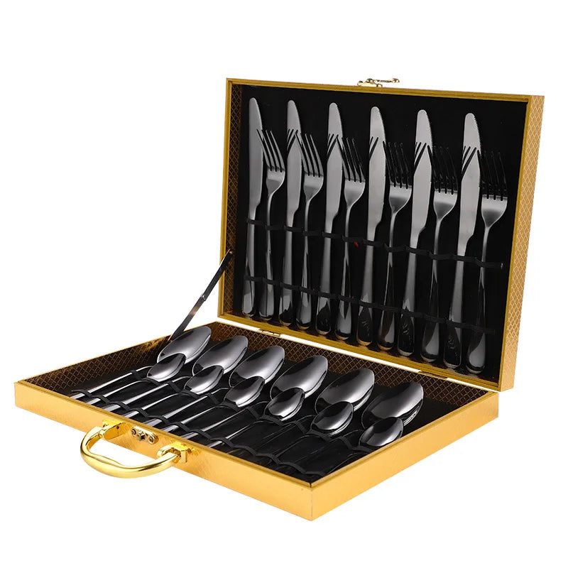 24-piece stainless steel cutlery set