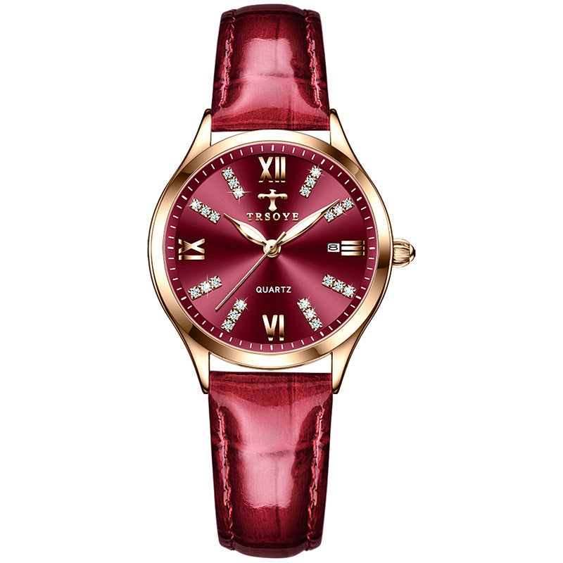Simple automatic women's watch with delicate small dial and waterproof quartz watch