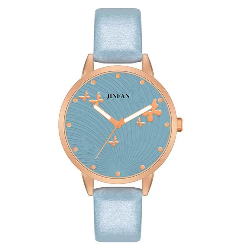 Fashionable Quartz Watch with Cute Butterfly Design for Students"
