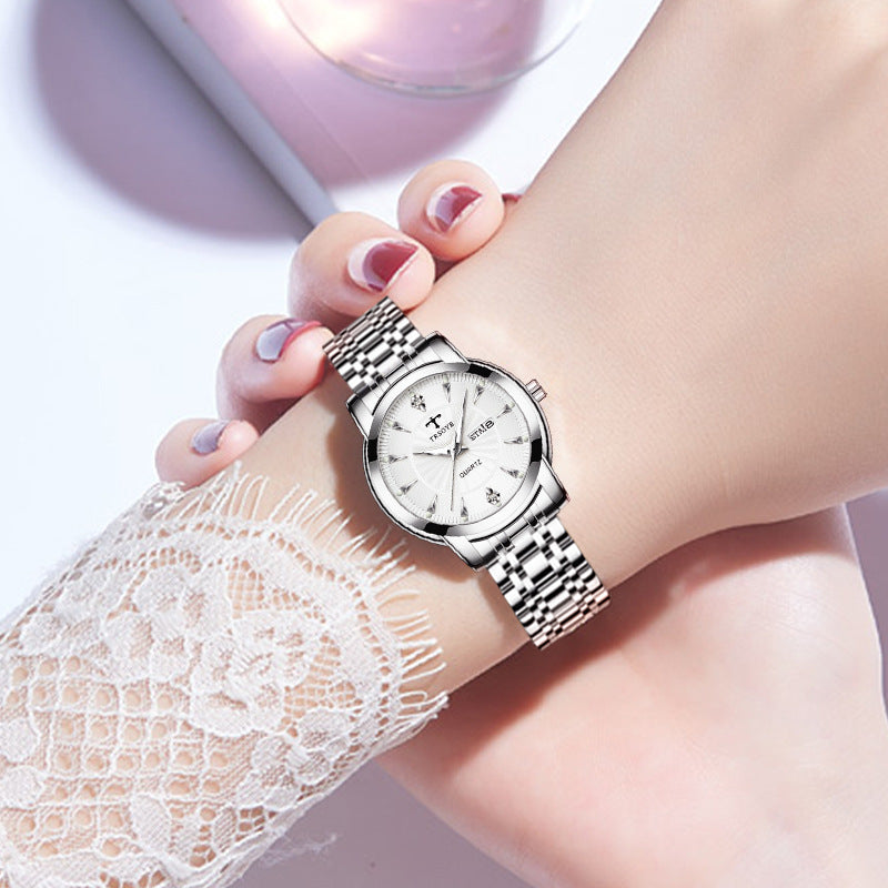 Small and exquisite waterproof women's quartz watch with luminous function