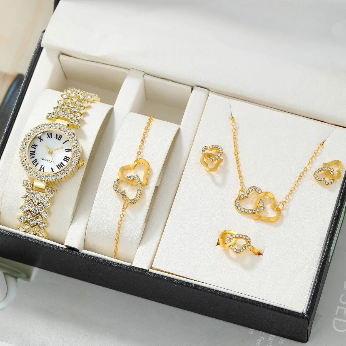 Damenmodische Armbanduhr Geschenk - Voll Diamant Vielseitige Hochwertige Quarzuhr