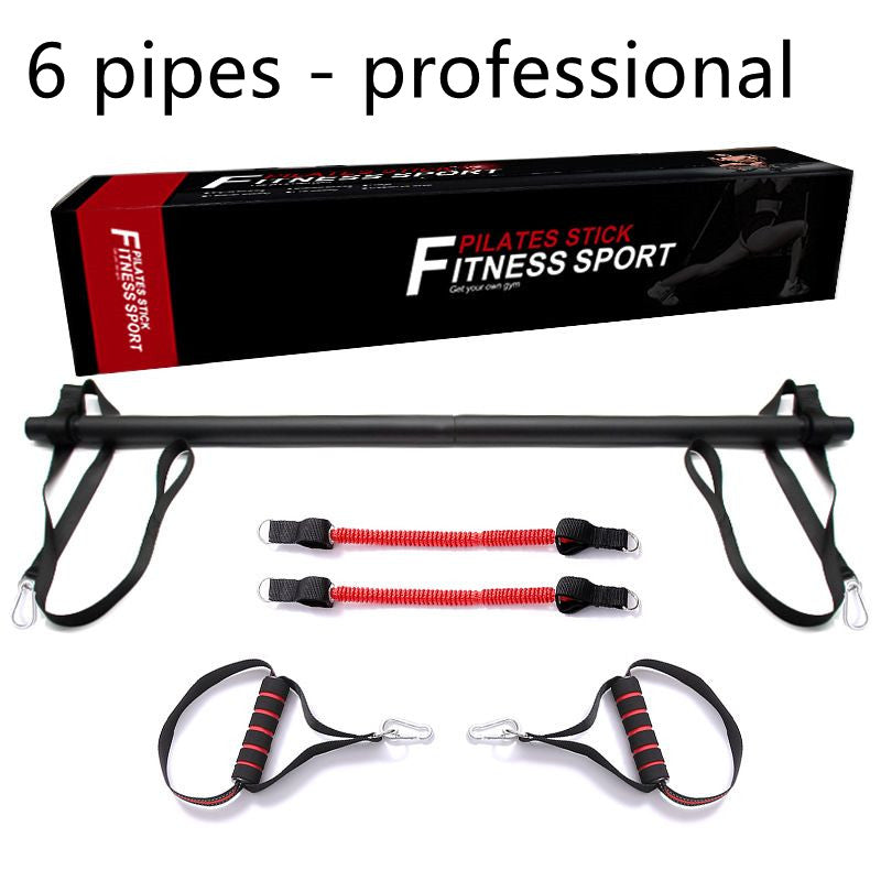 Pilates-Bar-Set mit Widerstandsbändern, tragbares Heim-Fitnessstudio-Trainingsgerät, perfekte gestreckte Fusion-Übungsstange und Bänder.